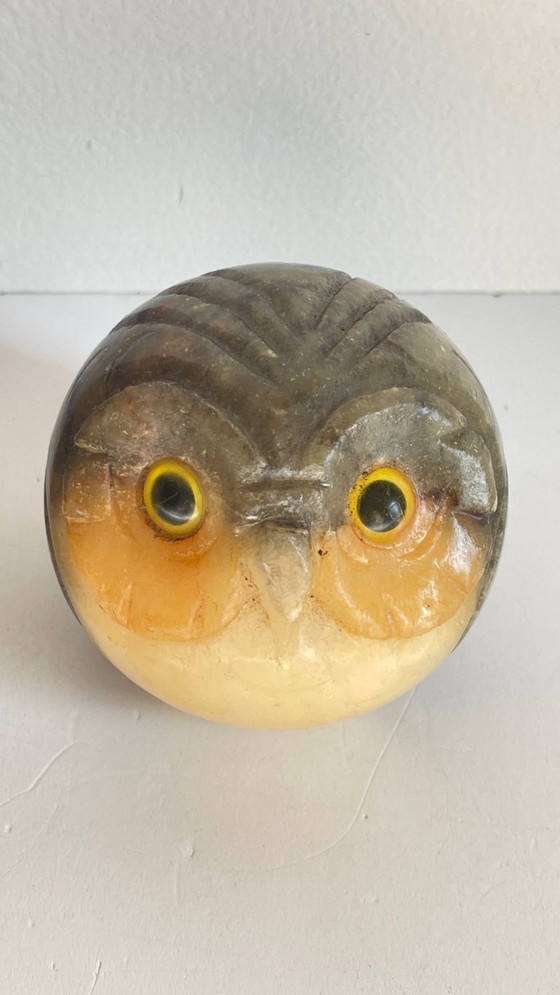 Image 1 of Fermalibri vintage a forma di gufo in marmo