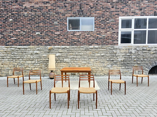 Niels Otto Møller Set 60s Teak Mid Century Dinningset Stühle Esstischgruppe Esszimmer 70s Vintage 