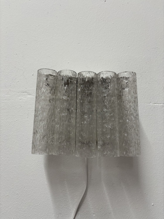 Image 1 of Vintage Doria Leuchten wall lamp ice glass tubes 1960s