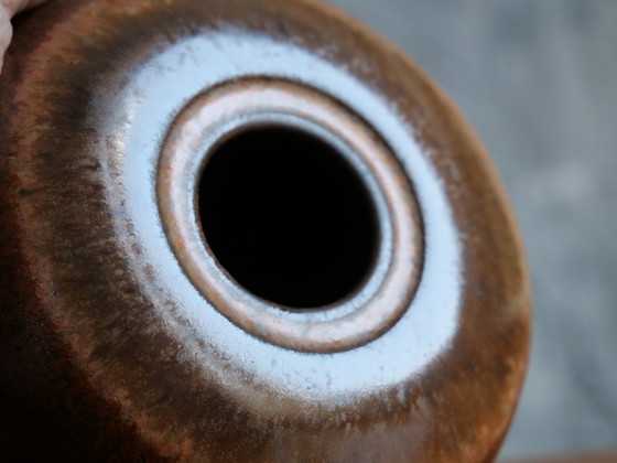 Image 1 of Brown vintage ceramic vase from Töpferhof Gramann Mid-Century