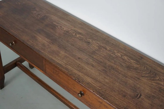 Image 1 of Tavolino rustico antico da fattoria francese in legno di olmo, inizio XX secolo