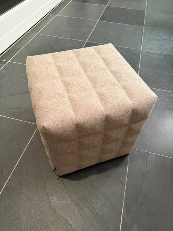Image 1 of 3 Acoustic poufs - Pouffe Cube Solo 4SQ AS Fabric "Kiezel 7"