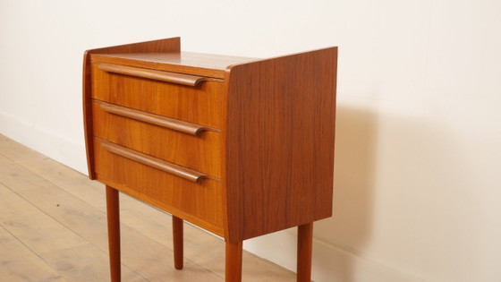 Vintage Ladekast | 3 Lades | Nachtkastje | Teak – Ladekasten, Wood (photo 4 of 9)