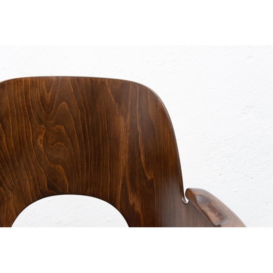 Image 1 of Vintage ebony desk chair by Radomír Hofman for Ton, Czechoslovakia 1960