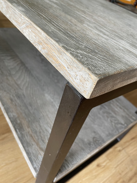 Image 1 of Coffee table – solid wood & black metal frame