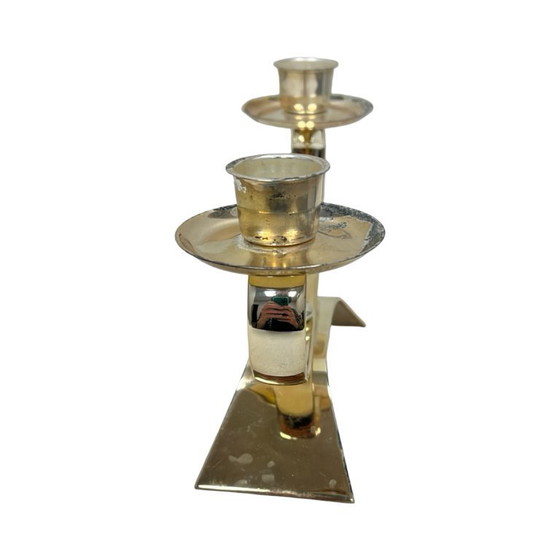 Image 1 of Vintage modernist WMF two-arm candle holder, Radtke model (1958), silver-plated, 1960s.