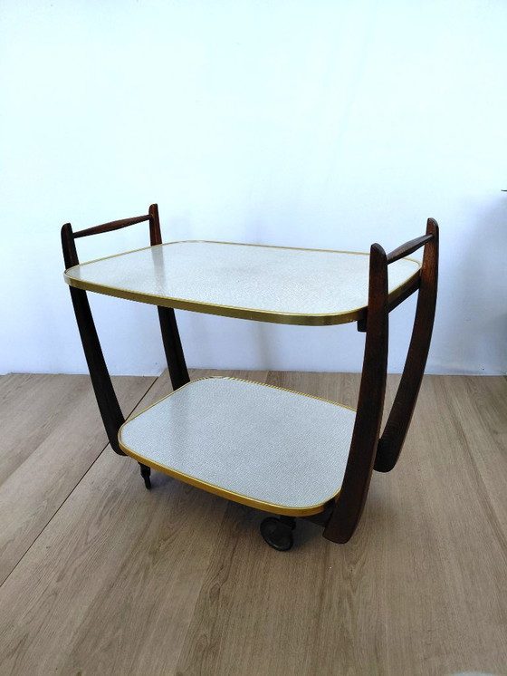 Image 1 of Art deco serving trolley with two trays