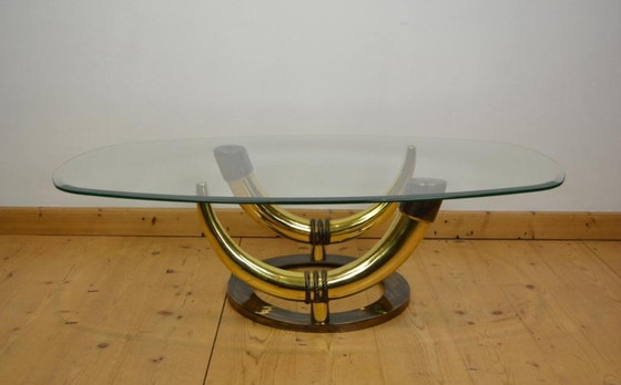Image 1 of Tavolo da salotto dal design vintage con olifantentanden in bronzo