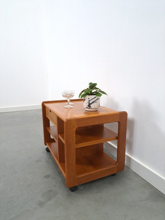 Image 1 of Carrito de audio danés de teca con cajón, mueble para TV