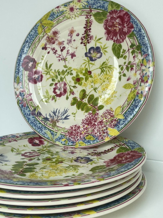Image 1 of Gien Millefleurs - Isabelle de Borchgrave – Coffret 6 personnes + pichet