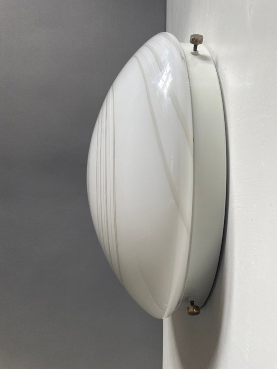 Image 1 of Murano art glass Swirled three-light large wall/ceiling lamp. Italy, 1980s.