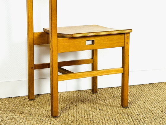 Image 1 of Set di 6 sedie da pranzo vintage in rovere, Francia, 1950