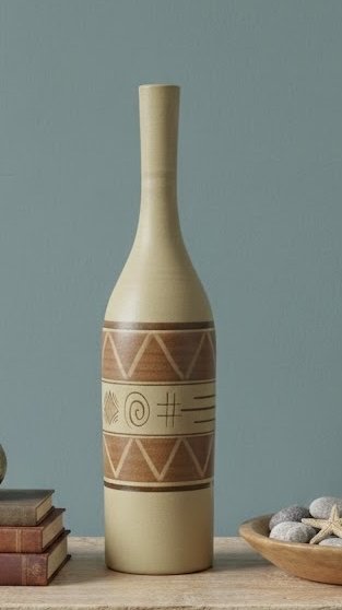 Image 1 of Hand-Painted Tribal Style Bud Vase
