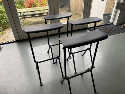 4x Magis - Officina barkruk H75 polypropylene zink/zwart