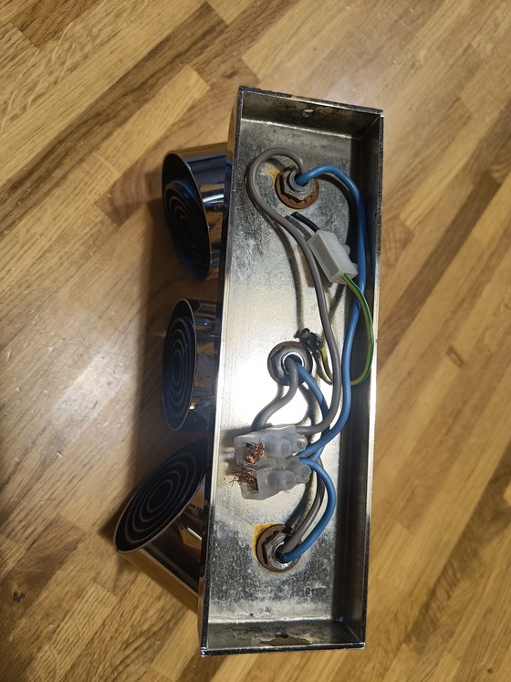 Image 1 of Chromen drievoudige spotlamp uit de jaren 70 voor wand of plafond