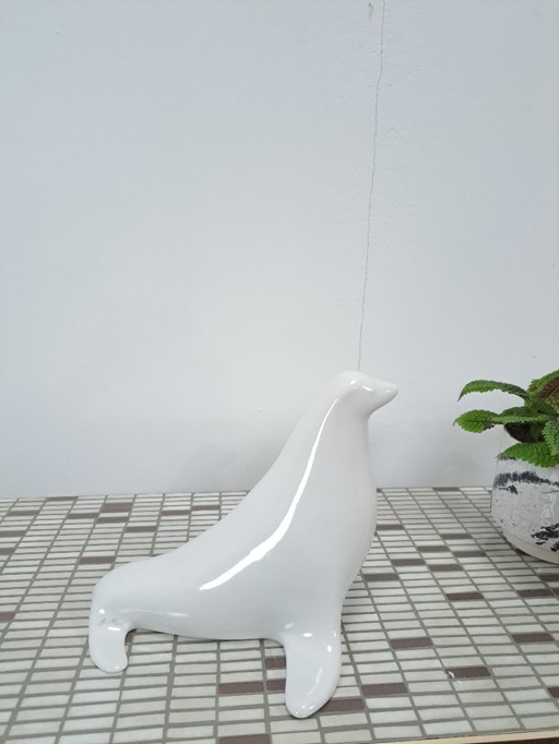 Goebel West Germany wit porseleinen beeld zeehond