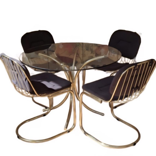 Gastone Rinaldi eettafel met 4 stoelen
