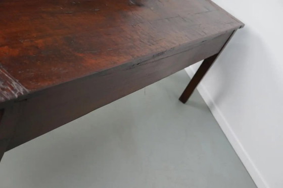 Image 1 of Großer, antiker französischer Beistelltisch im Kolonialstil aus Teakholz