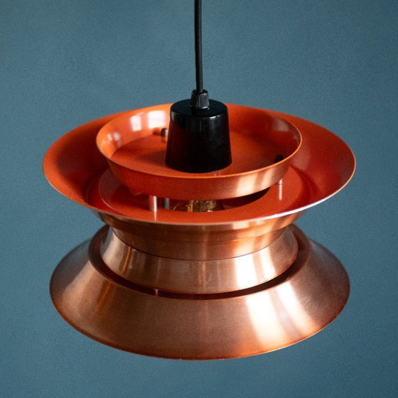 Image 1 of Kupferfarbene Carl Thore für Granhaga Pendelleuchte aus den 1960er Jahren