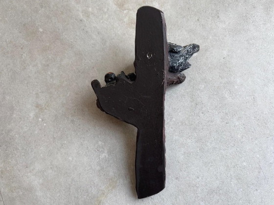 1x Scultura vintage in resina raffigurante un uccellino con i suoi piccoli - Decorazione da parete (photo 7 of 7)