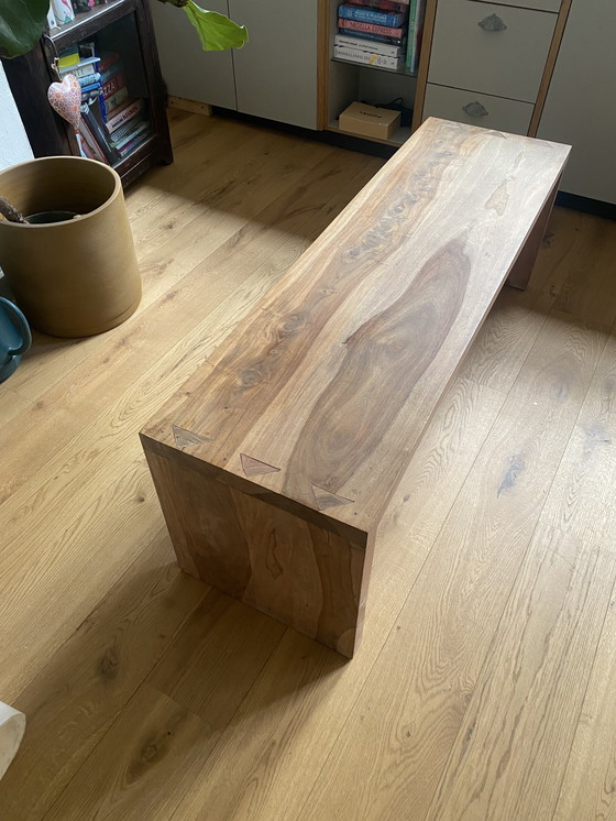 Image 1 of Mooi eikenhouten bankje voor aan de eettafel 