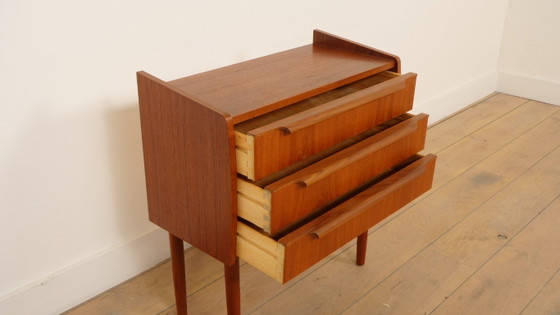 Vintage Ladekast | 3 Lades | Nachtkastje | Teak – Ladekasten, Wood (photo 7 of 9)