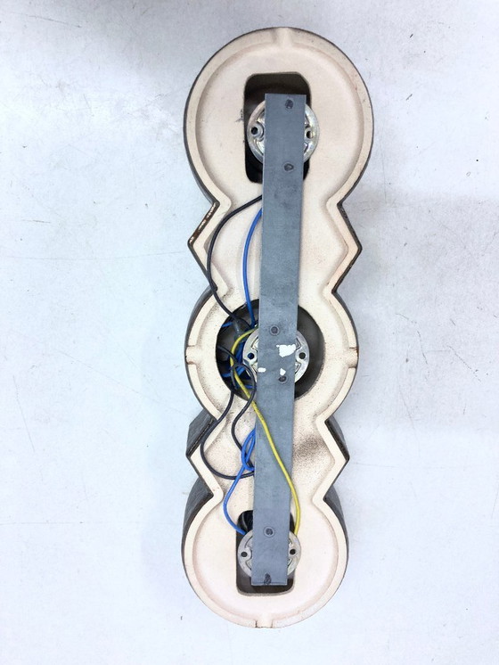 Image 1 of Two triple wall lamps from the 1960s/70s, brutalist style, PAN ceramics