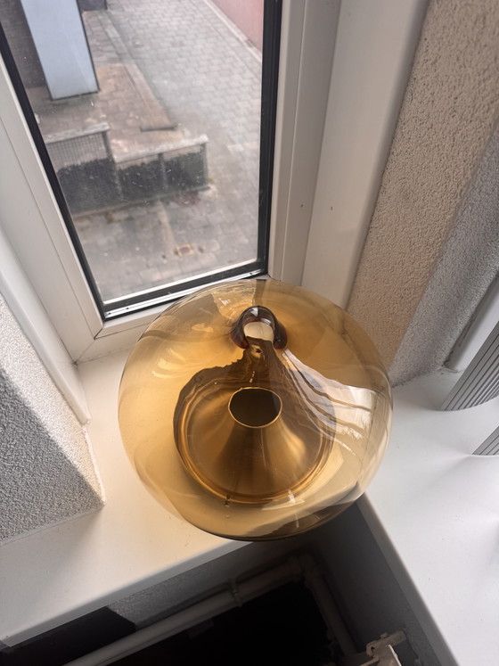 Mid-Century 70er Jahre tropfenförmige Lampe von Dijkstra – Pendelleuchten, Glass, Metal (photo 4 of 8)