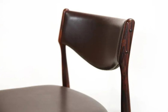 Set van 4 Johannes Andersen eetkamerstoelen in palissanderhout met bruin leer. – Andersen (Johannes), Leather (photo 4 of 6)