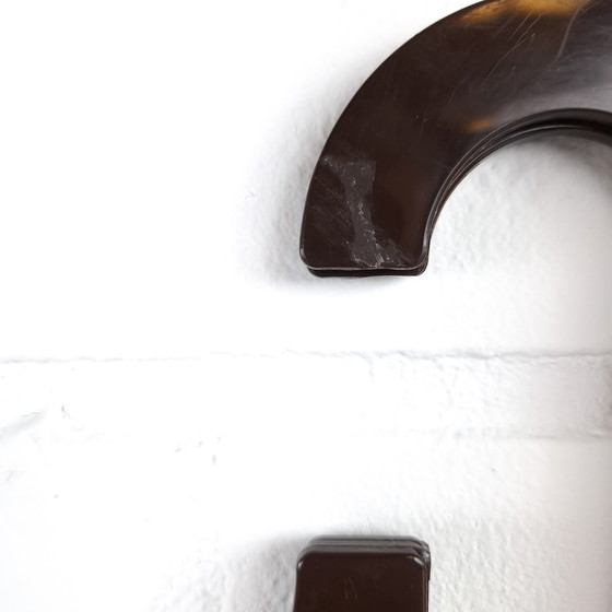 Image 1 of 4x Vintage dark brown space age clothes hanger Danilo Silvestrin Lambert