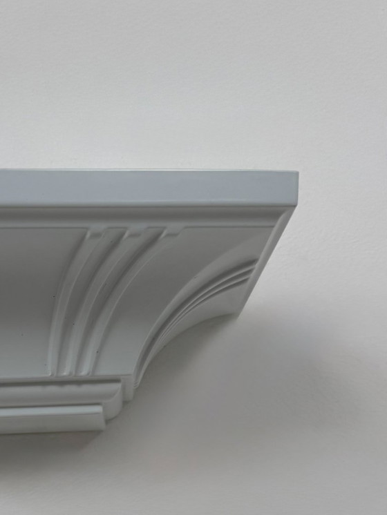 Image 1 of Coppia di applique vintage, ABS stampato bianco opaco, Francia, 1980