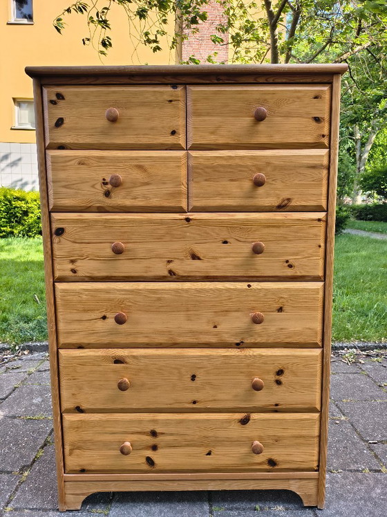 Image 1 of Solid Pine Chest of Drawers / Tall Dresser