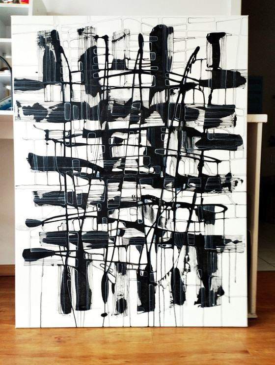 Natia Antadze Abstracte Compositie XXL – Schilderijen & Tekeningen, Canvas (photo 6 of 15)