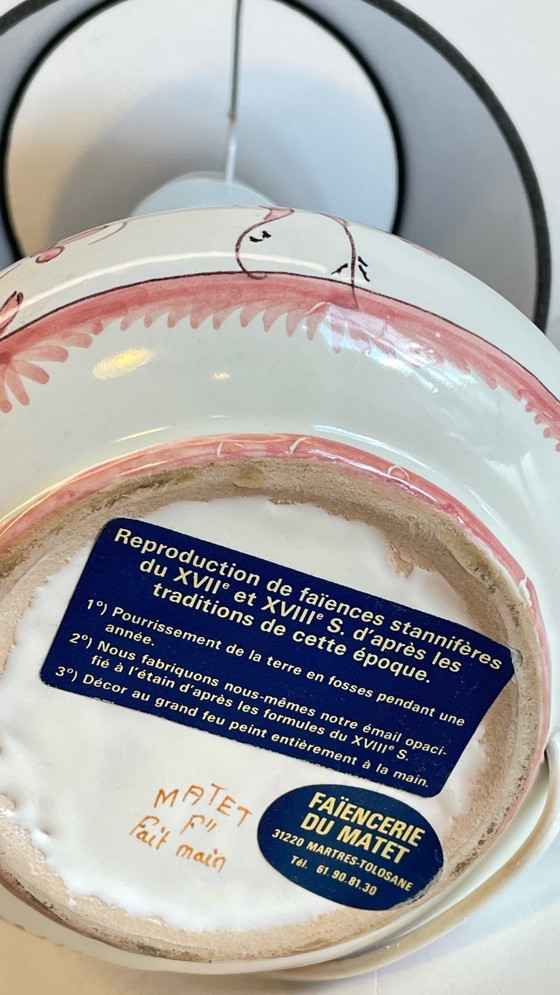 Image 1 of LAMP Faïencerie du MATET Frankrijk Vintage