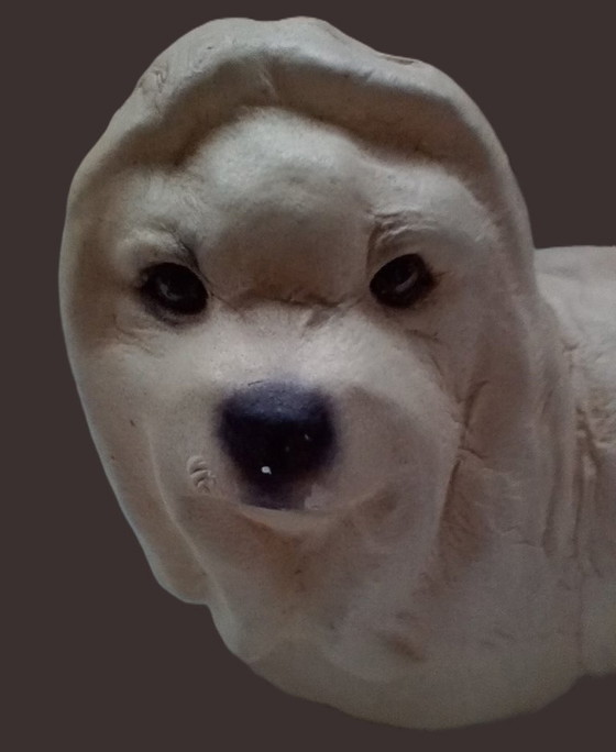 Image 1 of Shih Tzu in pelle artigianale di metà secolo – "Chateau Leather" (Canada)