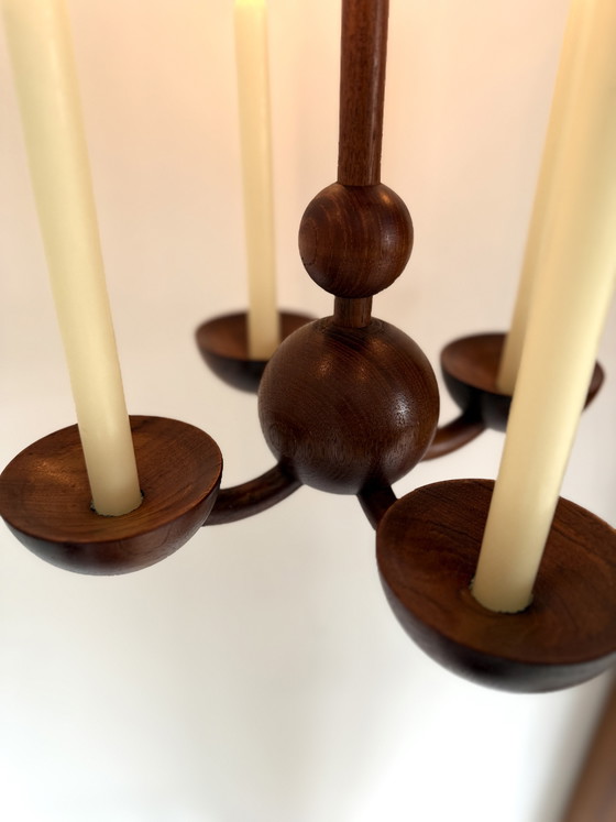 Image 1 of Vintage teak hanging candlestick, Denmark '60s