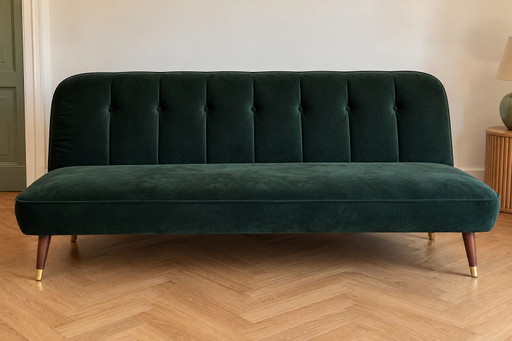 MADE Margot Click-Clack Sofá cama – Terciopelo Verde Oscuro