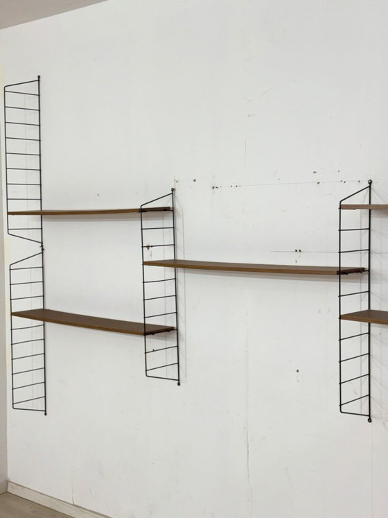 Image 1 of Prachtige wandplank/wandplank met touwmotief – design uit het midden van de vorige eeuw