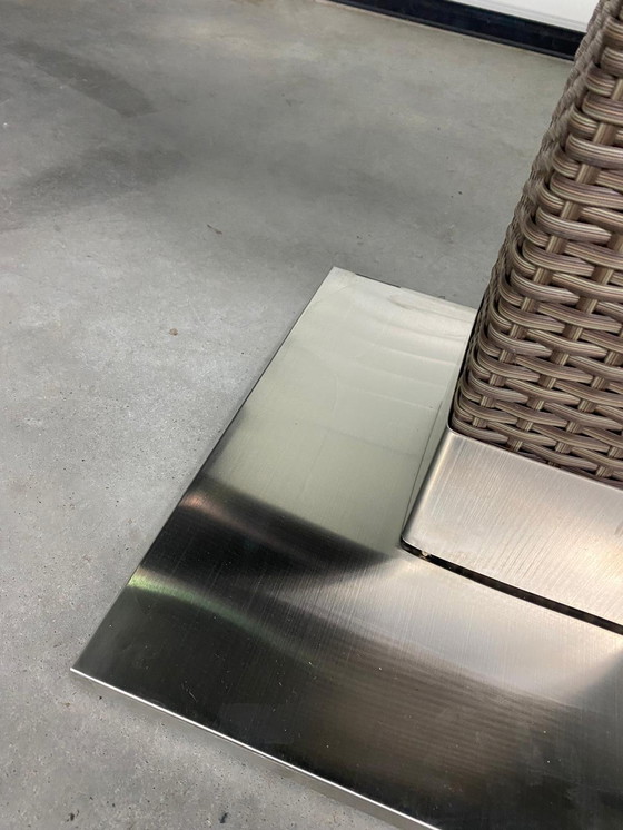 Image 1 of (Bargain!) Garden table with glass top - 80cm° New In Box!