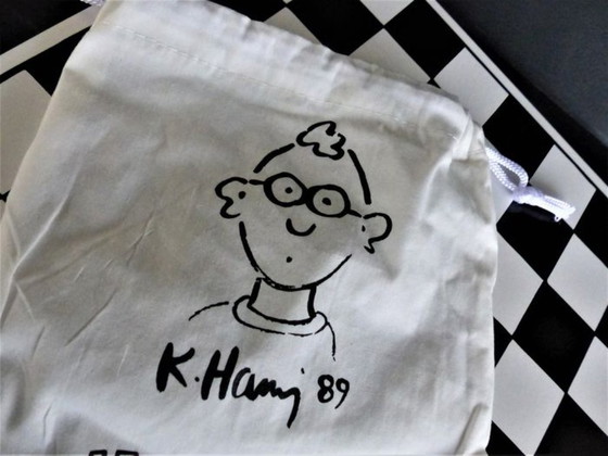 Image 1 of Keith Haring Schachset, schwarz-weiß, neu!!!