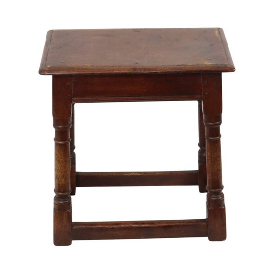 Tabouret ancien en chêne massif, style anglais, XIXe siècle – Wood, Vintage (photo 9 of 19)