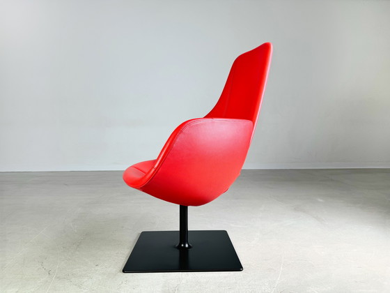 Image 1 of Poltrona originale Moroso in pelle rossa Patricia Urquiola girevole II