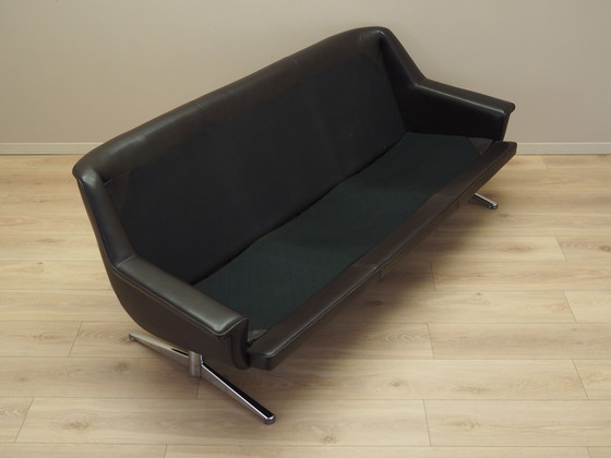 Image 1 of Divano in pelle marrone, design danese, anni '70, designer: Werner Langenfeld, manifattura: Esa