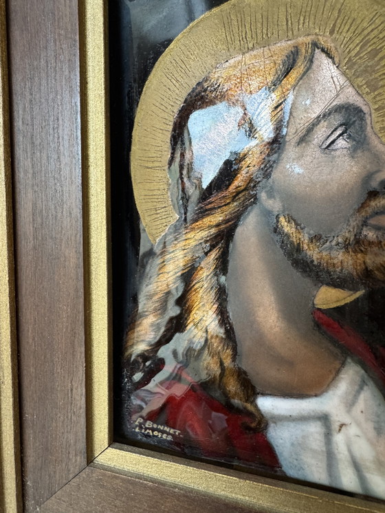 Image 1 of Christ émaux sur cuivre Pierre Bonnet