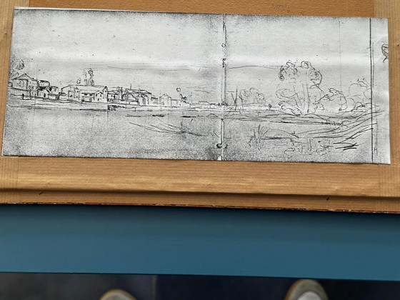 Stanislas Lépine (1835–1892) – Original pencil drawing on paper, landscape – Paintings & Drawings (photo 10 of 12)