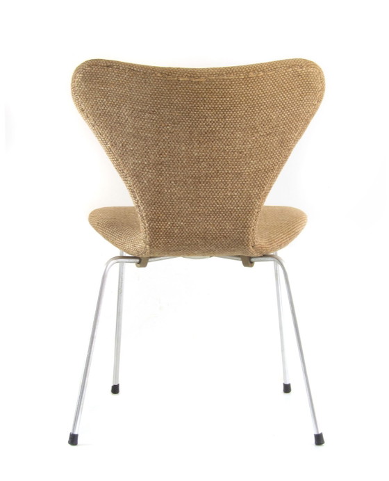 4 Early Fritz Hansen Series 7 chairs Arne Jacobsen 1950s/60s – Side chairs, Wool, Metal, Mid Century Modern (photo 5 of 11)