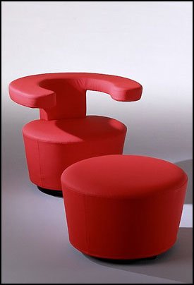 Brühl Big Arm Sessel mit Hocker, Neu (Old Stock), Selten!
