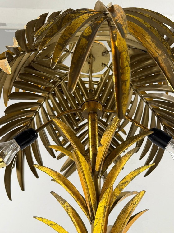 Image 1 of Gran lámpara de pie/palmera estilo Hollywood Regency, al estilo de Maison Jansen, Francia, década de 1970