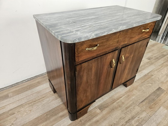 Image 1 of Art Decò sideboard in mahogany feather with marble top