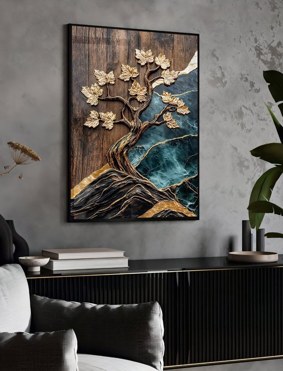 Image 1 of Œuvre en verre acrylique | 200 x 140 cm | Depthwave n° 1 (Ori, 1983)